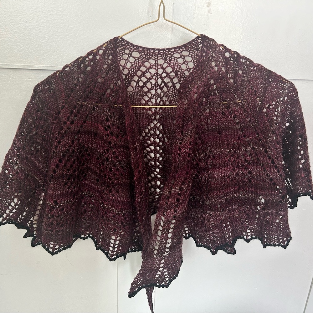 Hand knit shawl